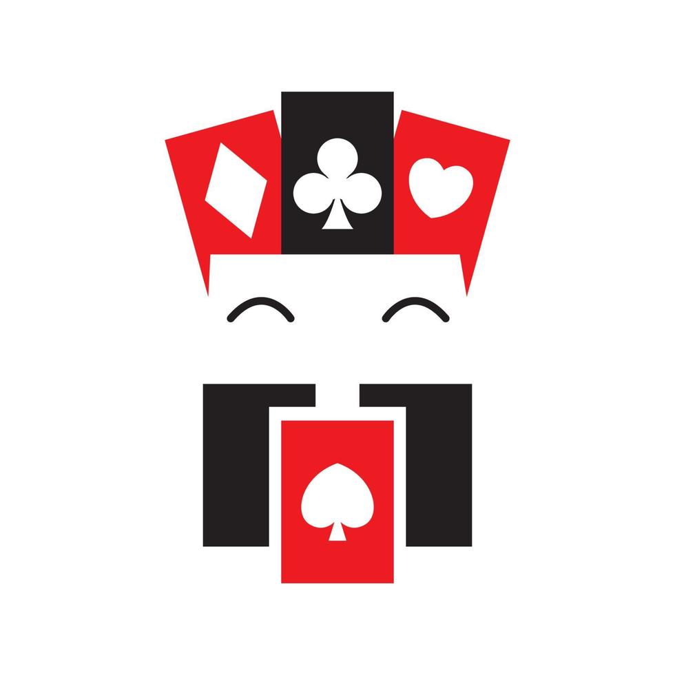 pokerman casino spelkort gamble logotyp vektor ikon illustration design