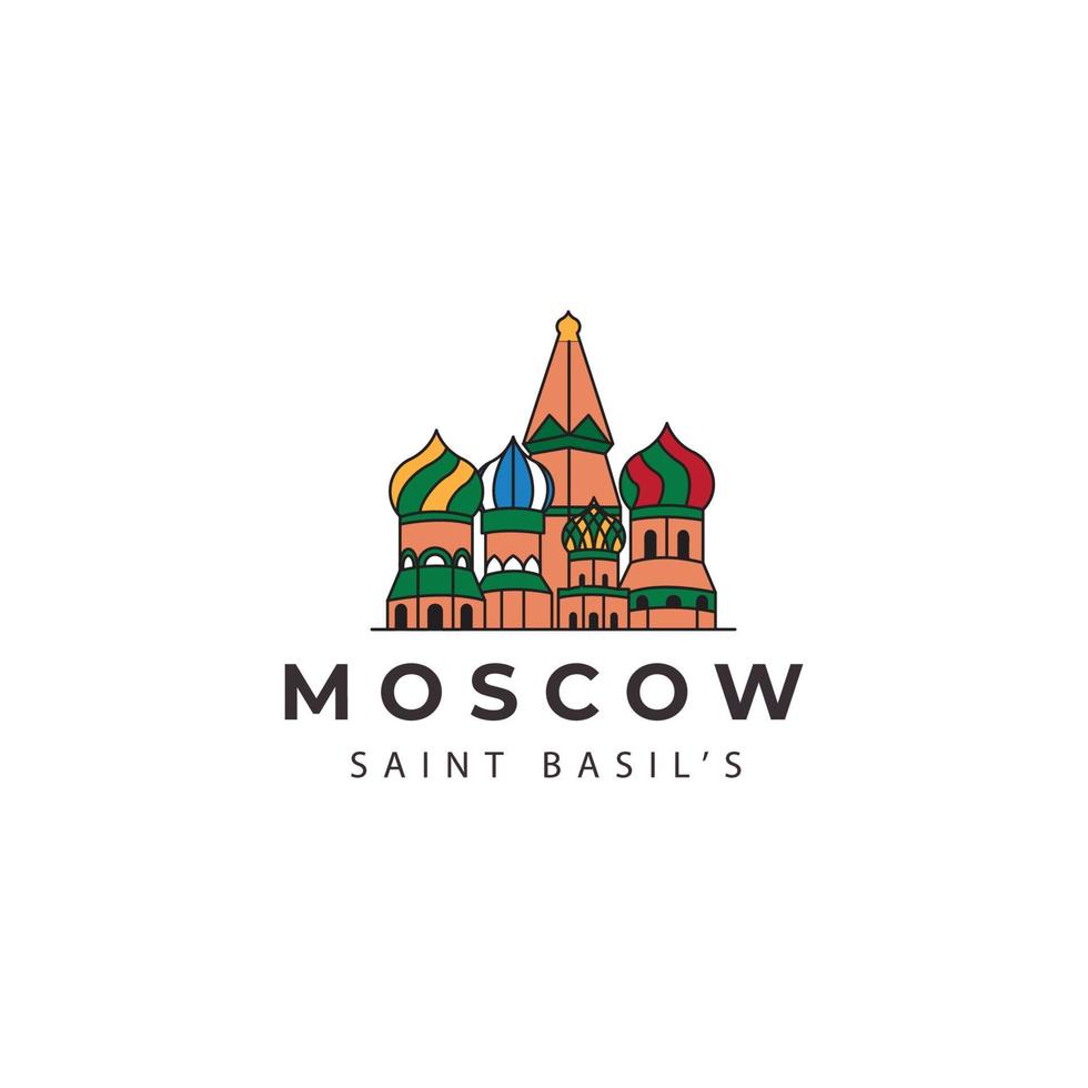 Moskva saint basil katedralen land ikon logotyp vektor ikon symbol illustration design