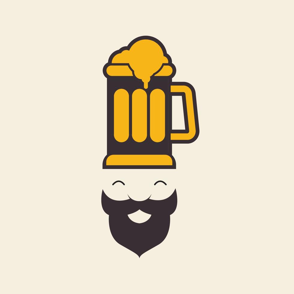 Bier Café Nachtclub Logo Vektor Icon Illustration Design