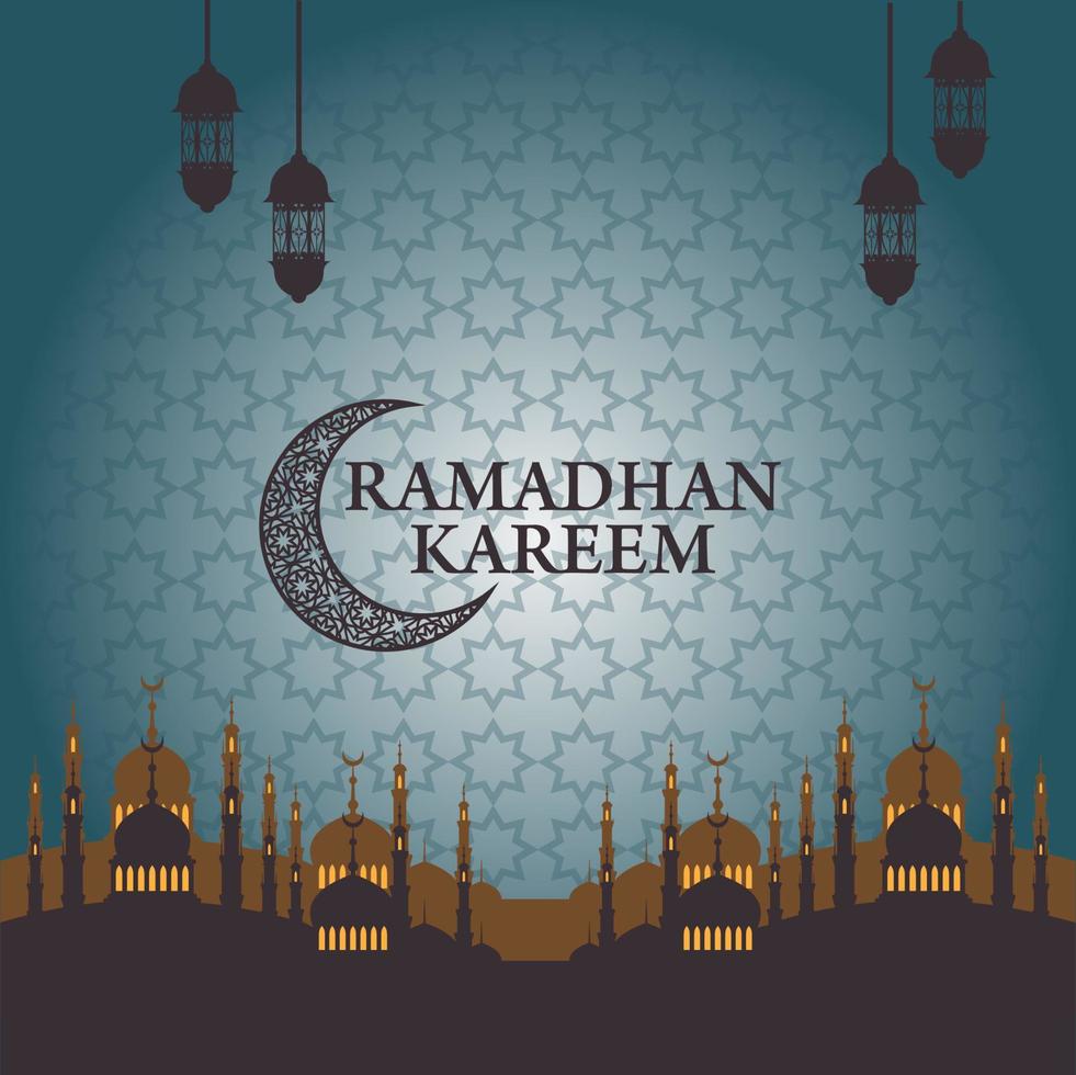 arabisk moské vektorillustration islamisk religiös bakgrund och ramadan kareem koncept vektorillustration design vektor