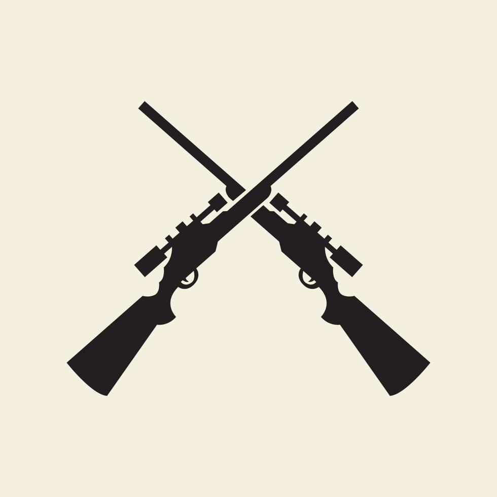 Hunter Shooter Logo Vektor Icon Symbol Illustration Design