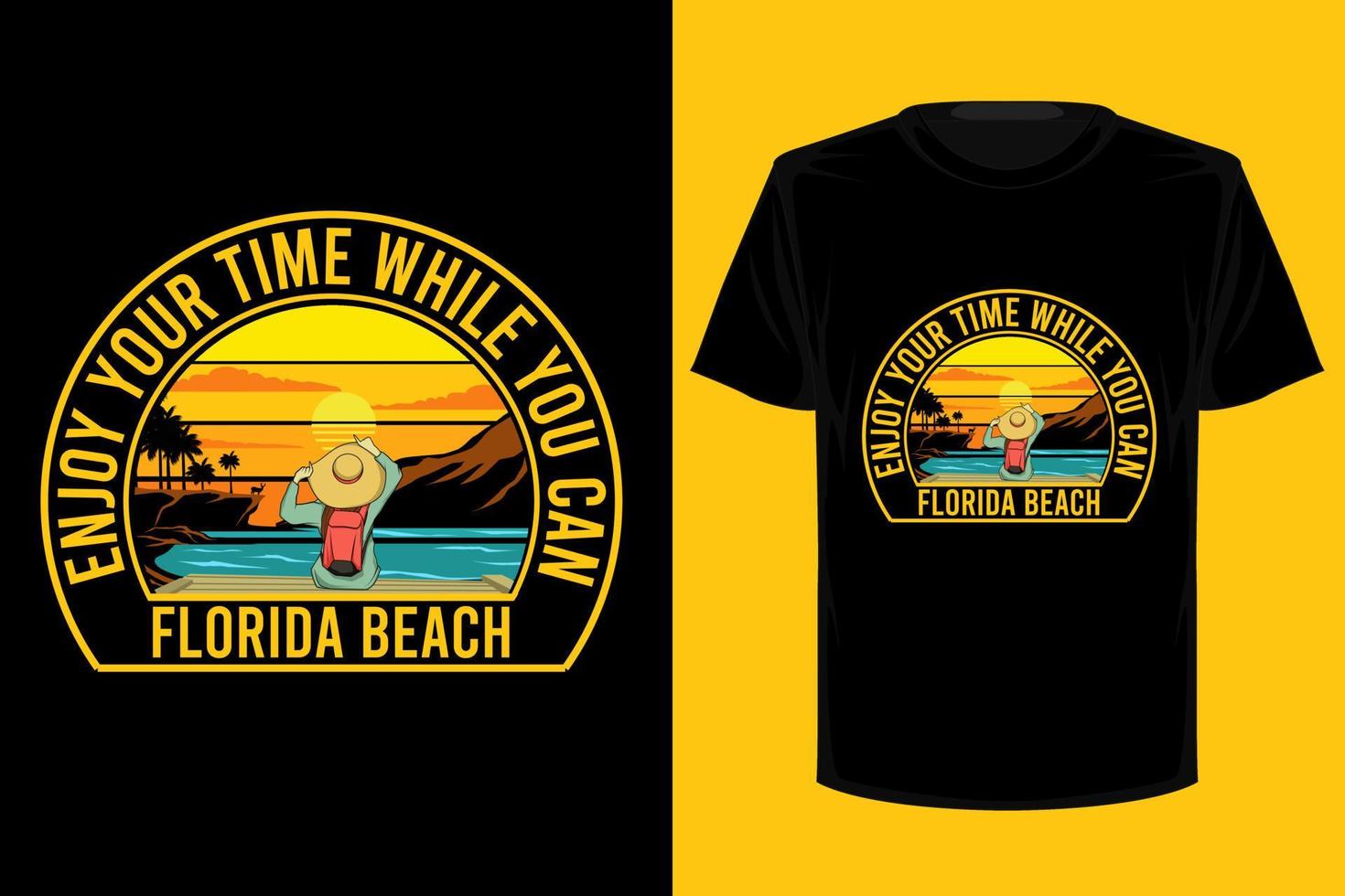 florida beach retro vintage t-shirt design vektor