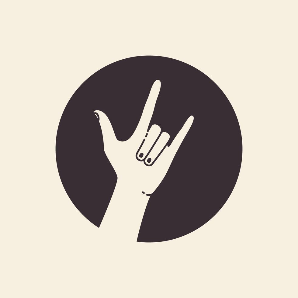 Hand sagen Metall Logo Design, Vektorgrafik Symbol Symbol Illustration kreative Idee vektor