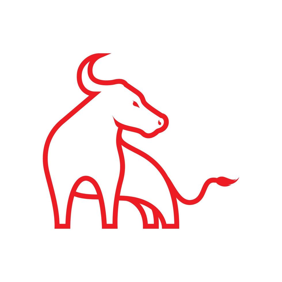 oxe eller buffel linje minimalistisk logotyp design, vektorgrafisk symbol ikon illustration kreativ idé vektor