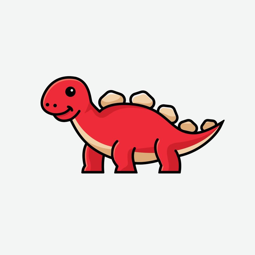 niedliche baby stegosaurus cartoon dinosaurier charakter illustration isoliert vektor