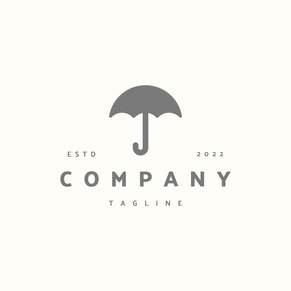 Regenschirm Premium-Symbol Zeichen Symbol. Hipster-Vintage-Logo vektor