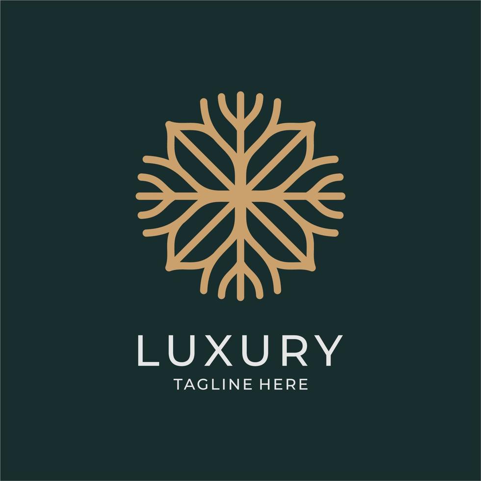 abstraktes Vektor florales Monoline-Logo-Icon-Design. Vektor Ornament Logo Symbol Vorlage Luxus
