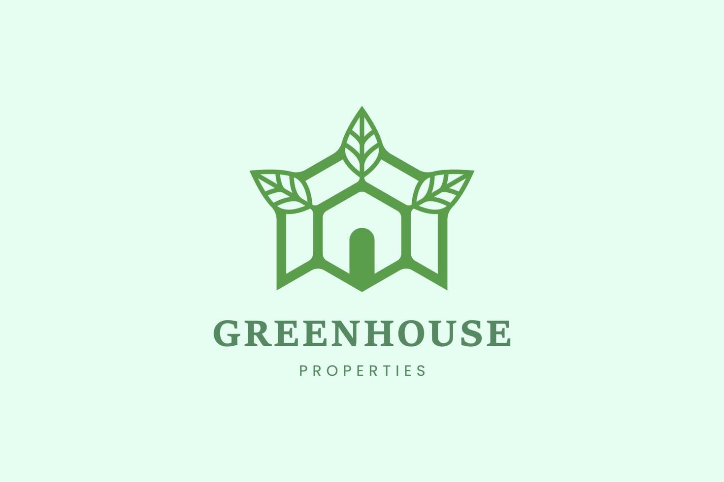 hem och löv träd logotyp mall för inteckning eller fastighetsaffärer vektor