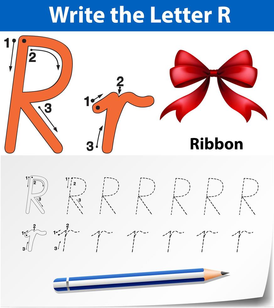 Schreiben Sie die Buchstaben r Bänder vektor