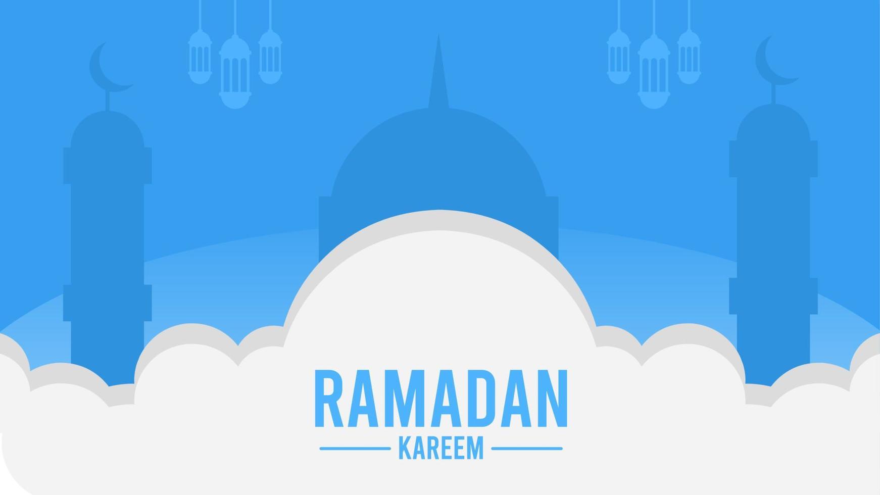 blauer ramadan-vektorhintergrund vektor
