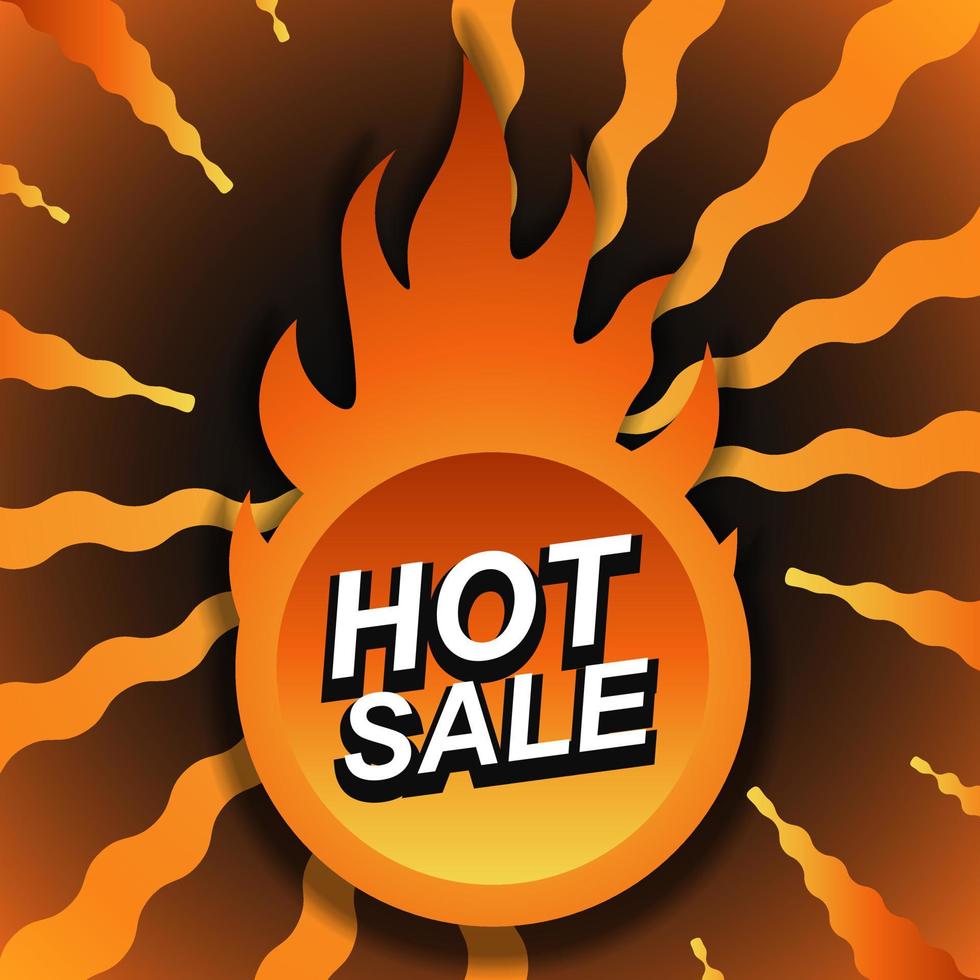 Gradient Sale Banner Hintergrund mit Feuer. Vektor-Illustration. vektor