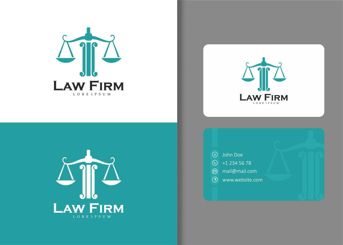 Gesetz-Logo-Design mit Visitenkarten-Vektor vektor