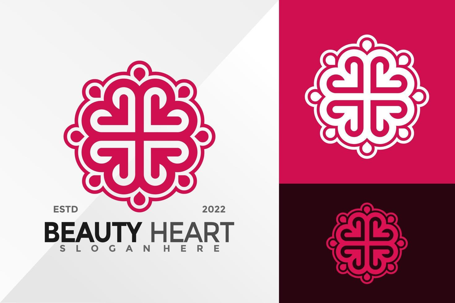 Beauty-Herz-Logo-Design-Vektor-Illustration-Vorlage vektor