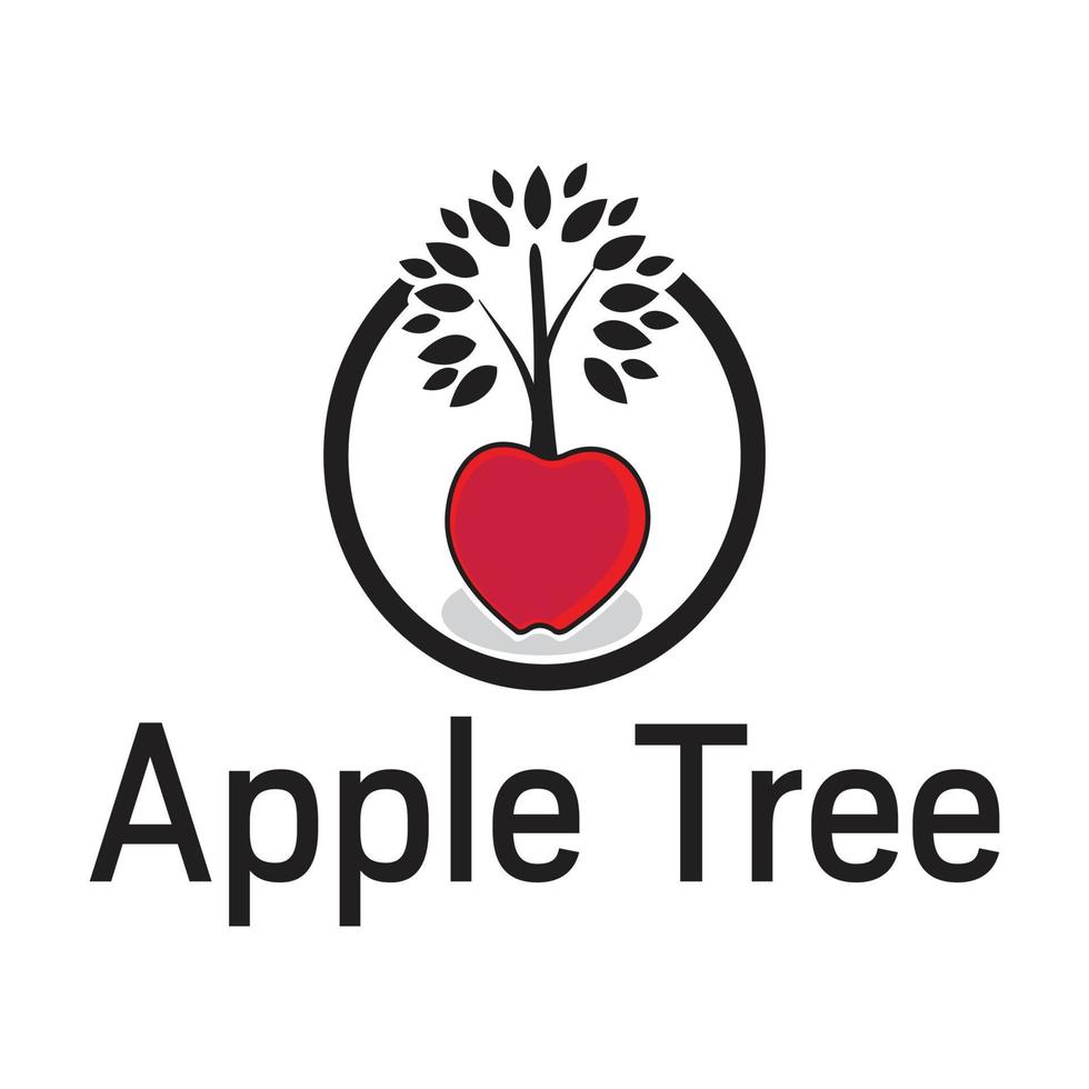 illustration äppelträd med äppelfrukt vektor