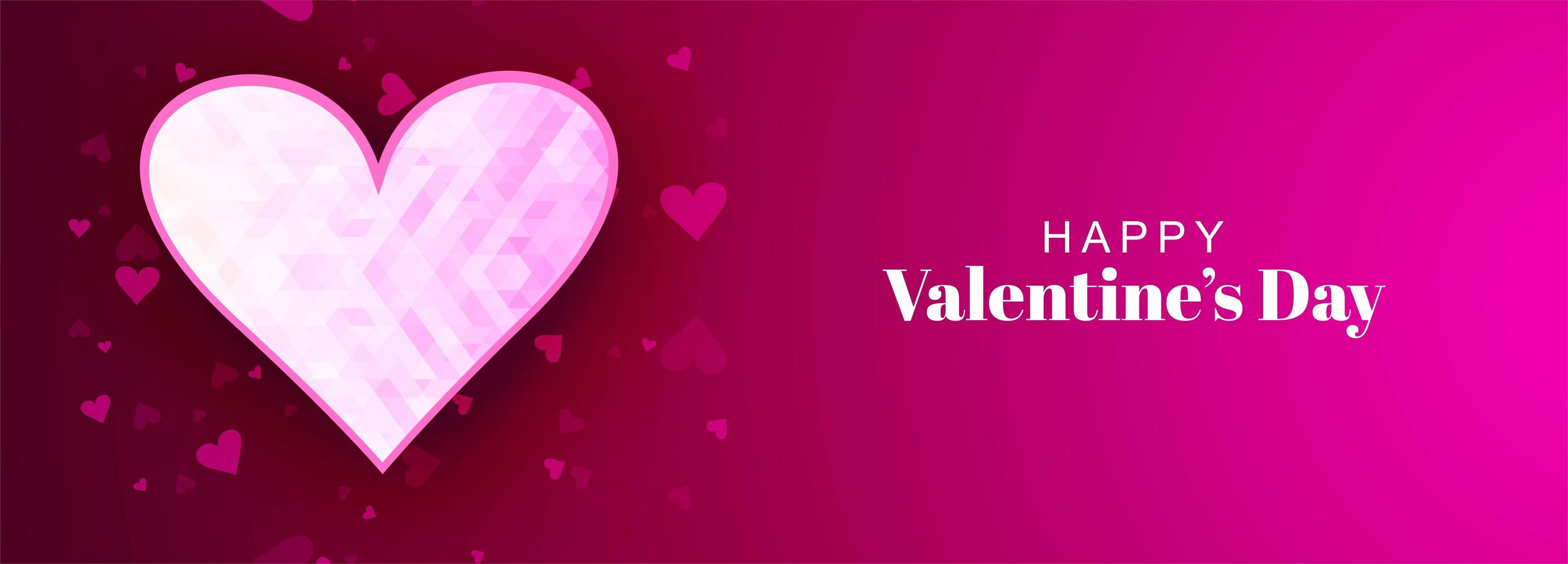 Geometrische Herz Valentinstag Banner vektor