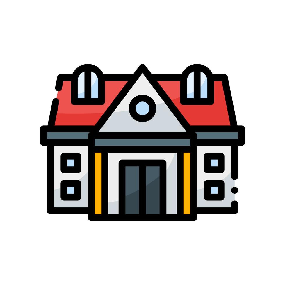 Herrenhaus gefülltes Linienstil-Symbol. Vektorillustration für Grafikdesign, Website, App vektor