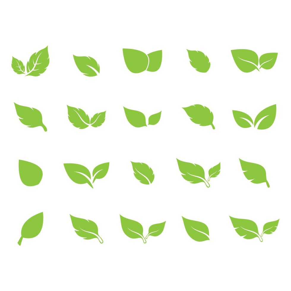 einzigartiges grünes blatt symbol logo vektor komplette sammlung bündel