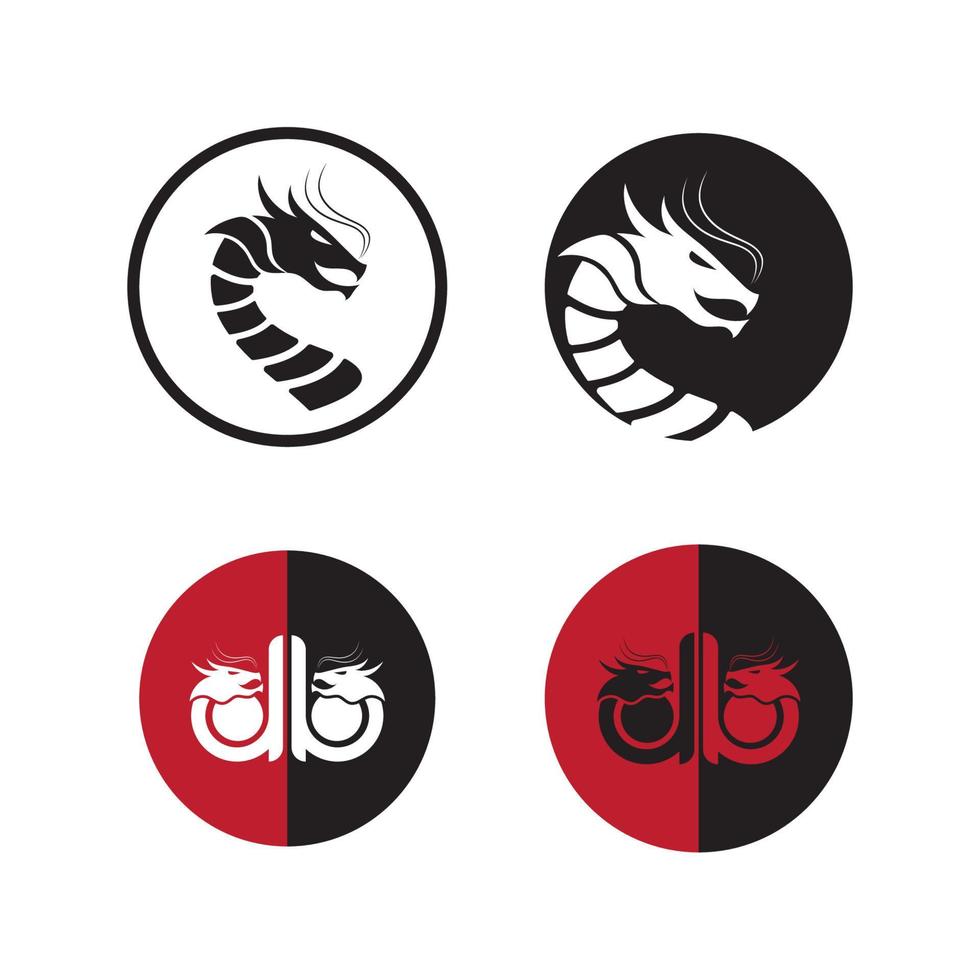 Kopf Drachen einfache Logo-Design-Vektor-Symbol-Illustration vektor