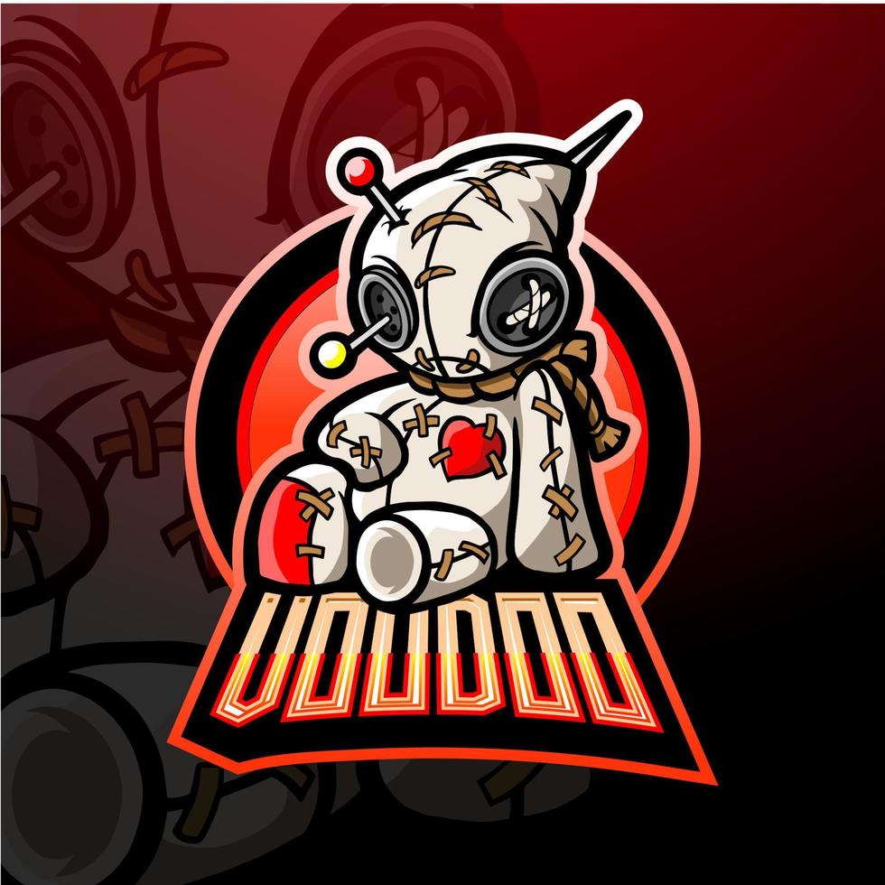 Voodoo-Esport-Logo-Maskottchen-Design vektor