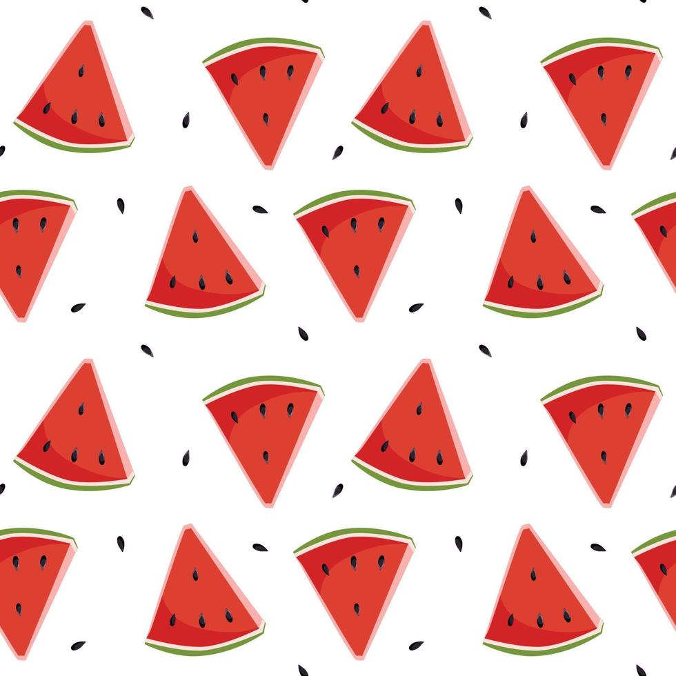 Nahtloses Muster aus roten Wassermelonenscheiben vektor