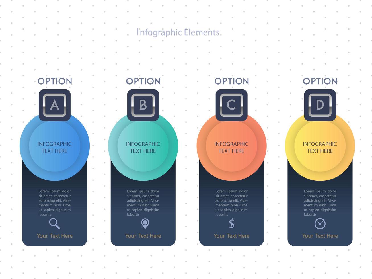 Infographik vier Schritt Template-Design vektor