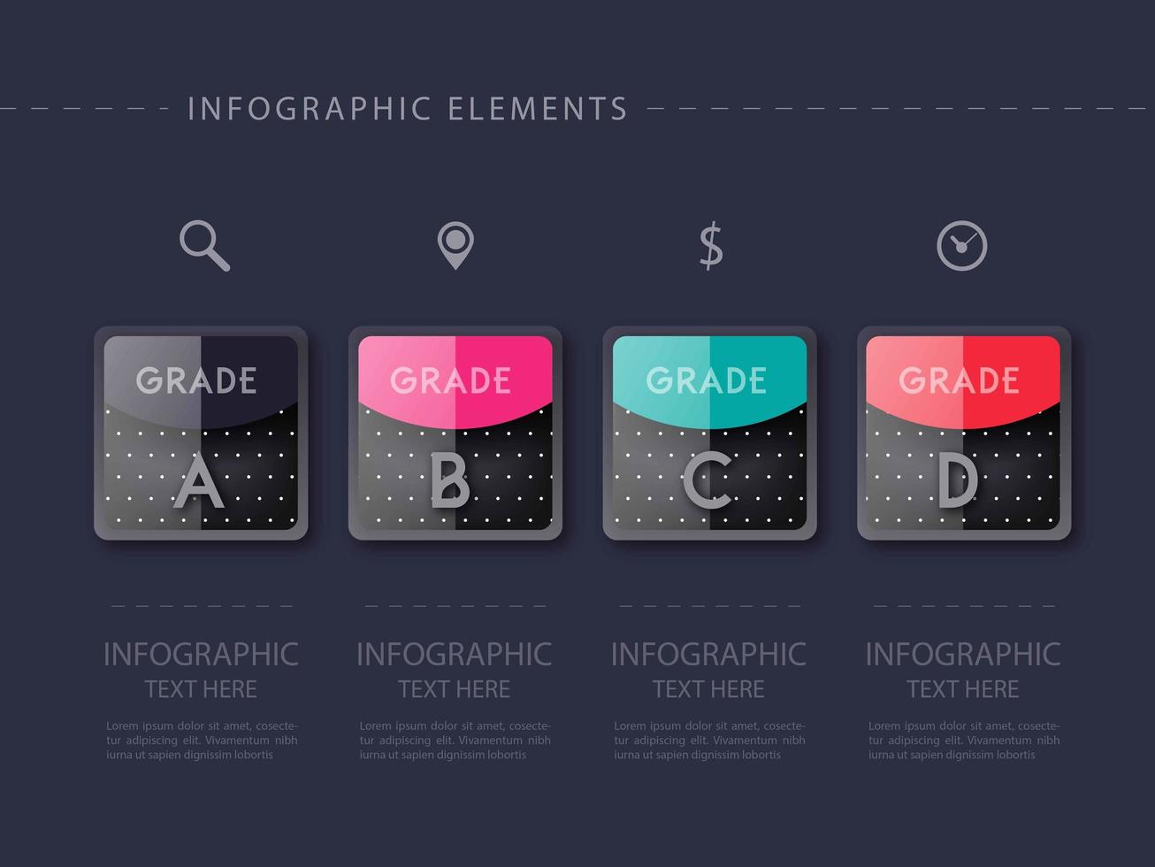 Infographik dunkle Vorlage Design vektor