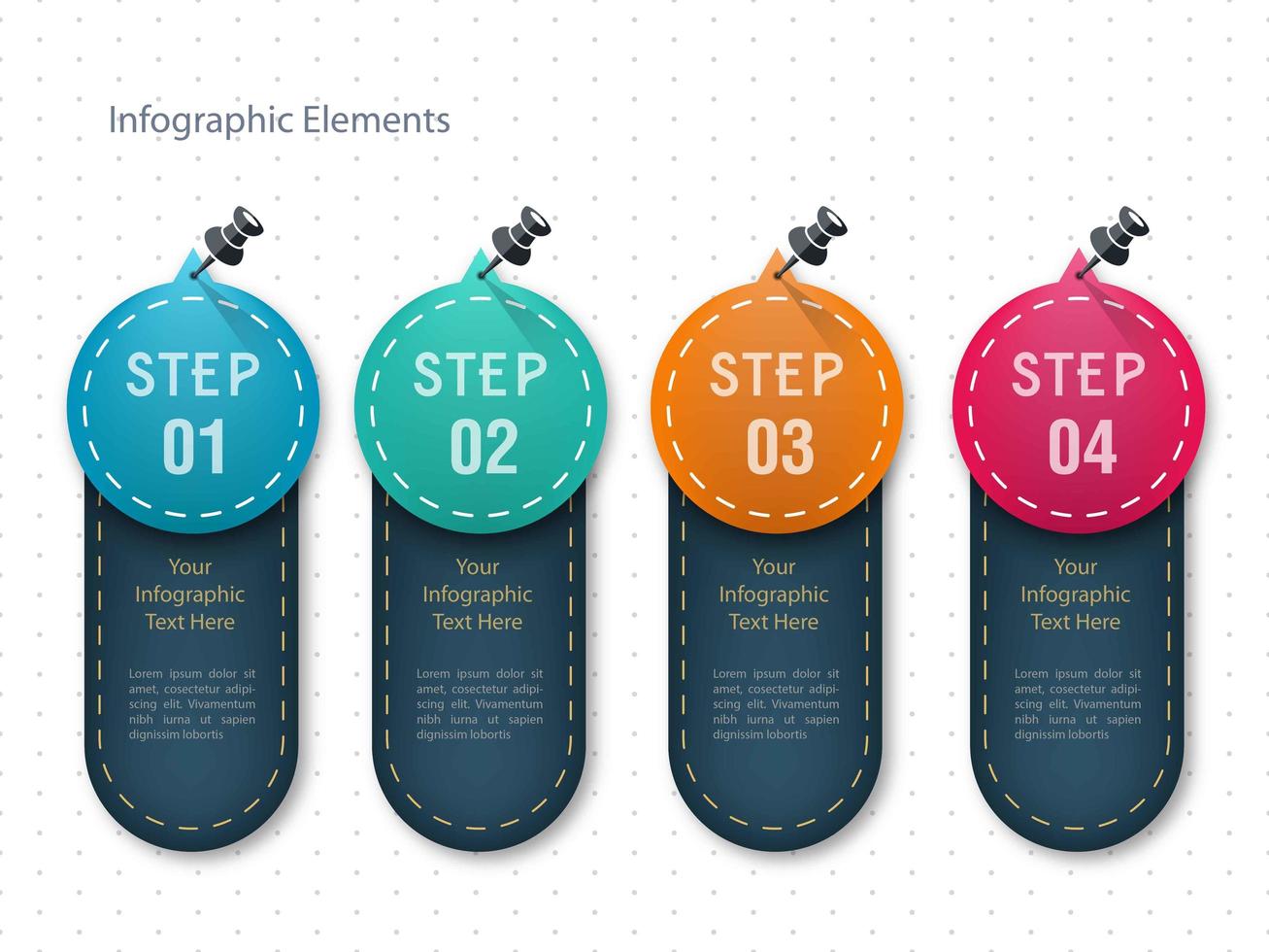 Infographik vier Schritt Template-Design vektor