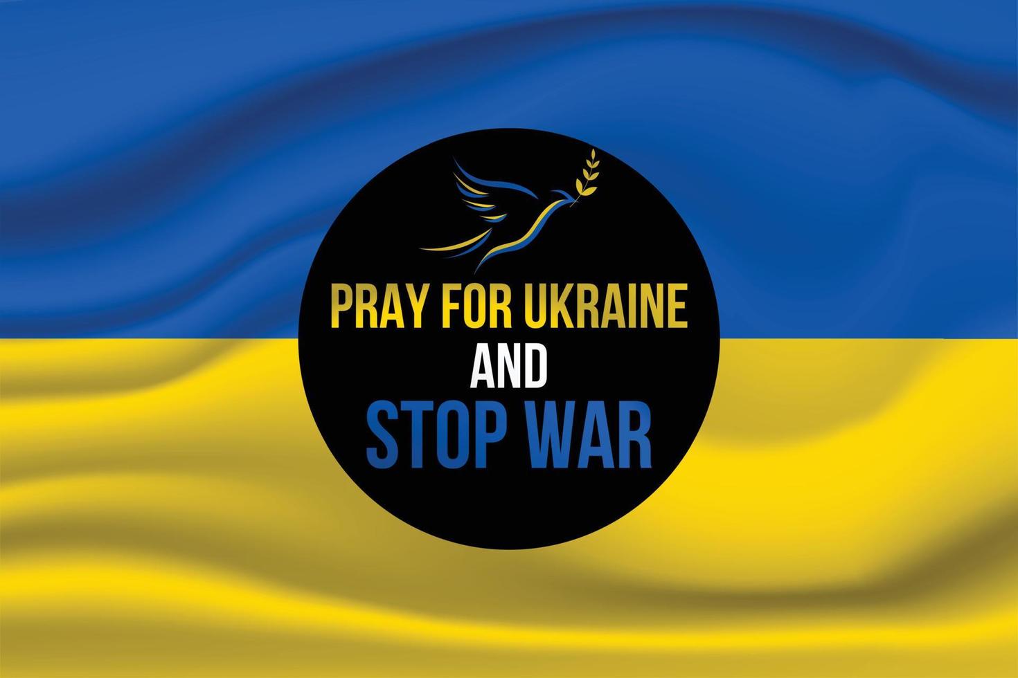 Frieden für Ukraine-Plakat. Banner-Design. Friedens- und Taubensymbol. Unterstützung für die Ukraine. krieg in der ukraine stoppen. Logo- und Symbolvektordesign. vektor