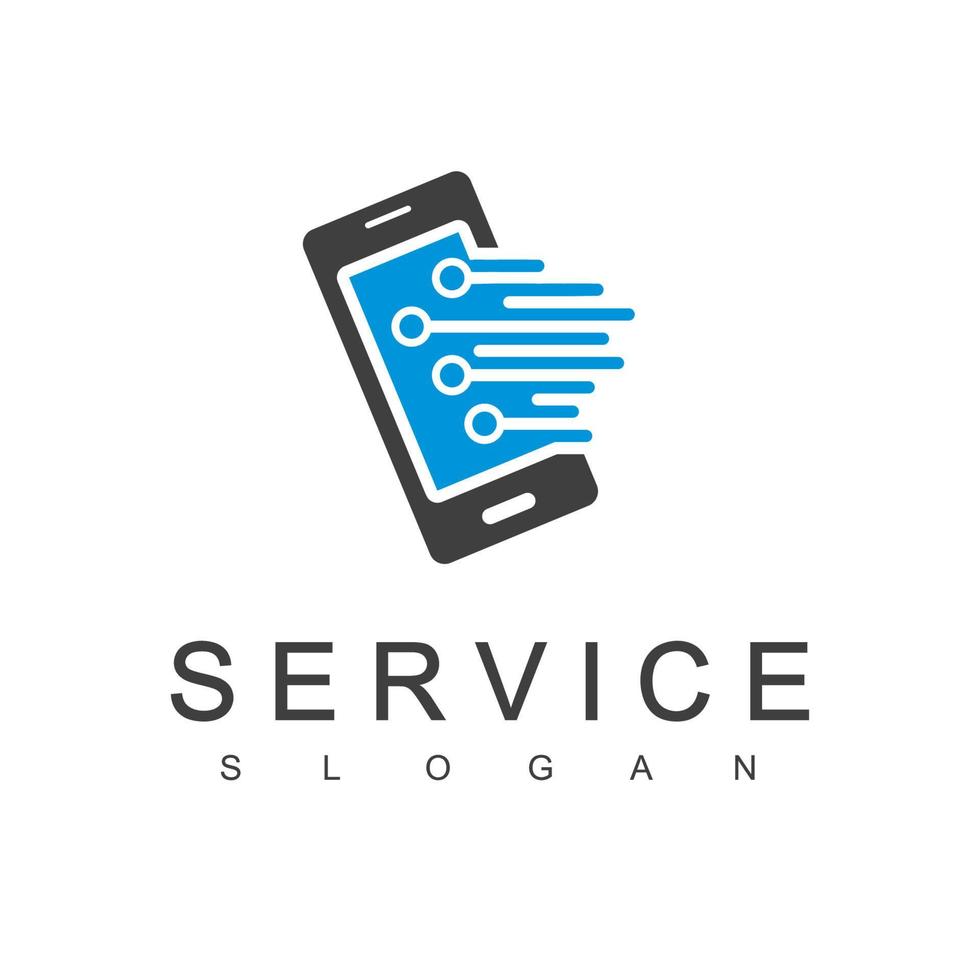 mobiltelefon service logotyp formgivningsmall vektor