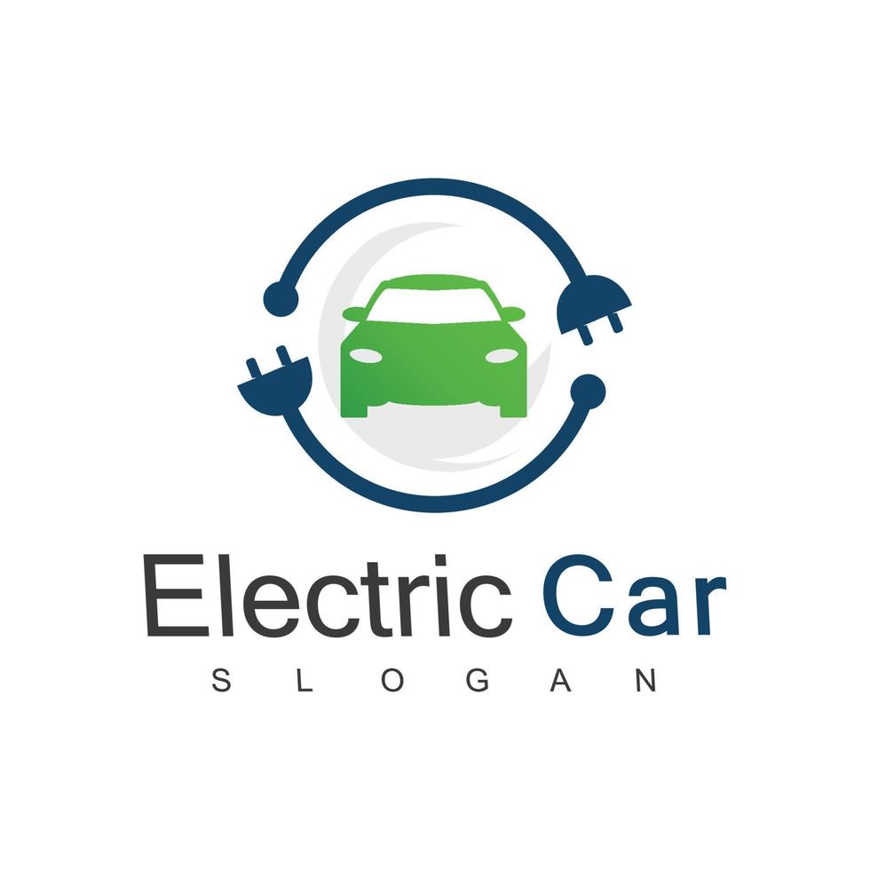 Elektroauto-Logo mit Steckersymbol und Schraubensymbol vektor