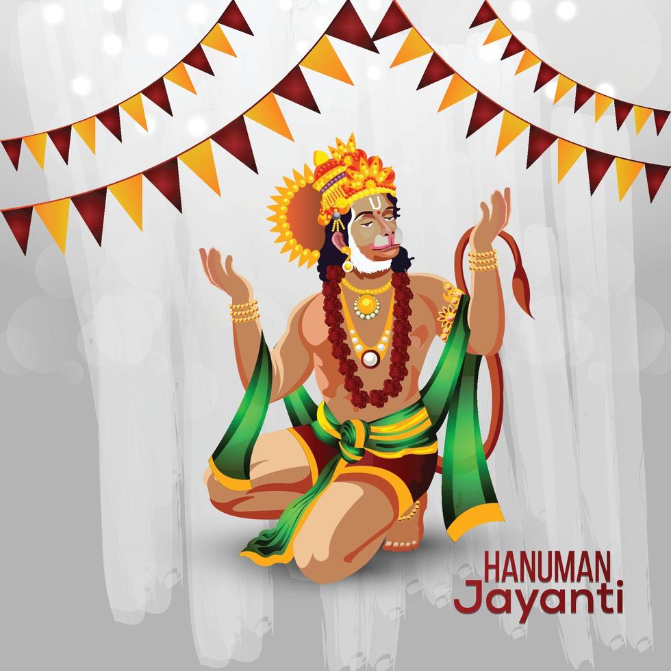 hanuman jayanti feierhintergrund mit vektorillustration vektor