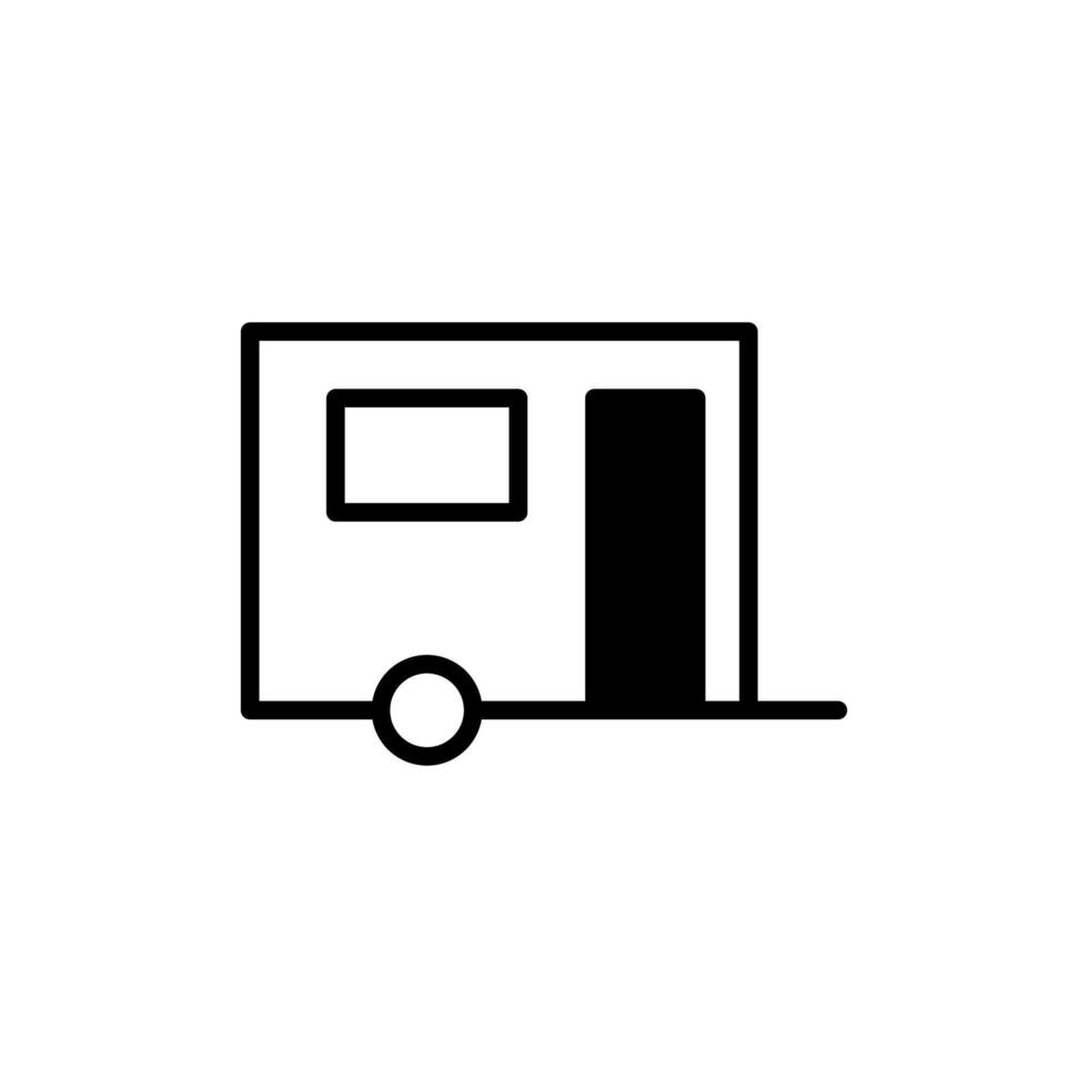 Wohnwagen, Wohnmobil, Reisen durchgezogene Linie Symbol Vektor Illustration Logo Vorlage. für viele Zwecke geeignet.