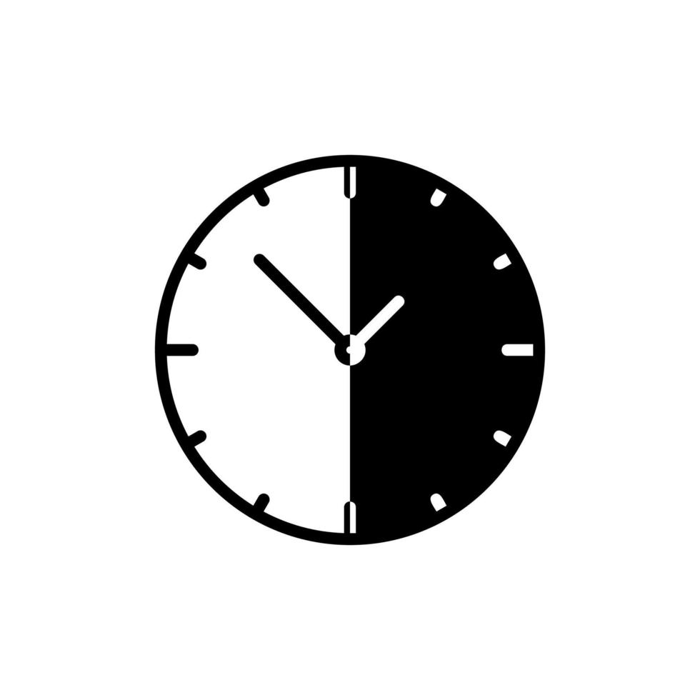 Uhr, Timer, Zeit durchgezogene Linie Symbol Vektor Illustration Logo Vorlage. für viele Zwecke geeignet.