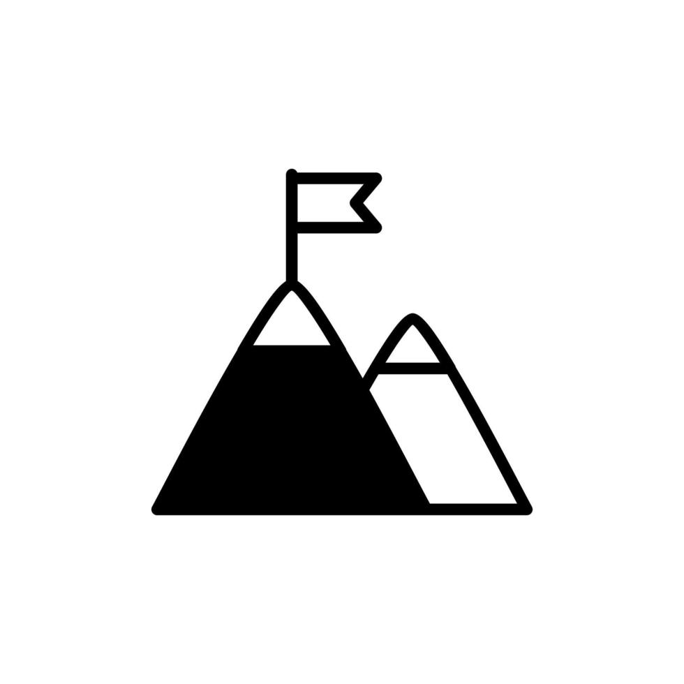 berg, kulle, montera, topp heldragen linje ikon vektor illustration logotyp mall. lämplig för många ändamål.