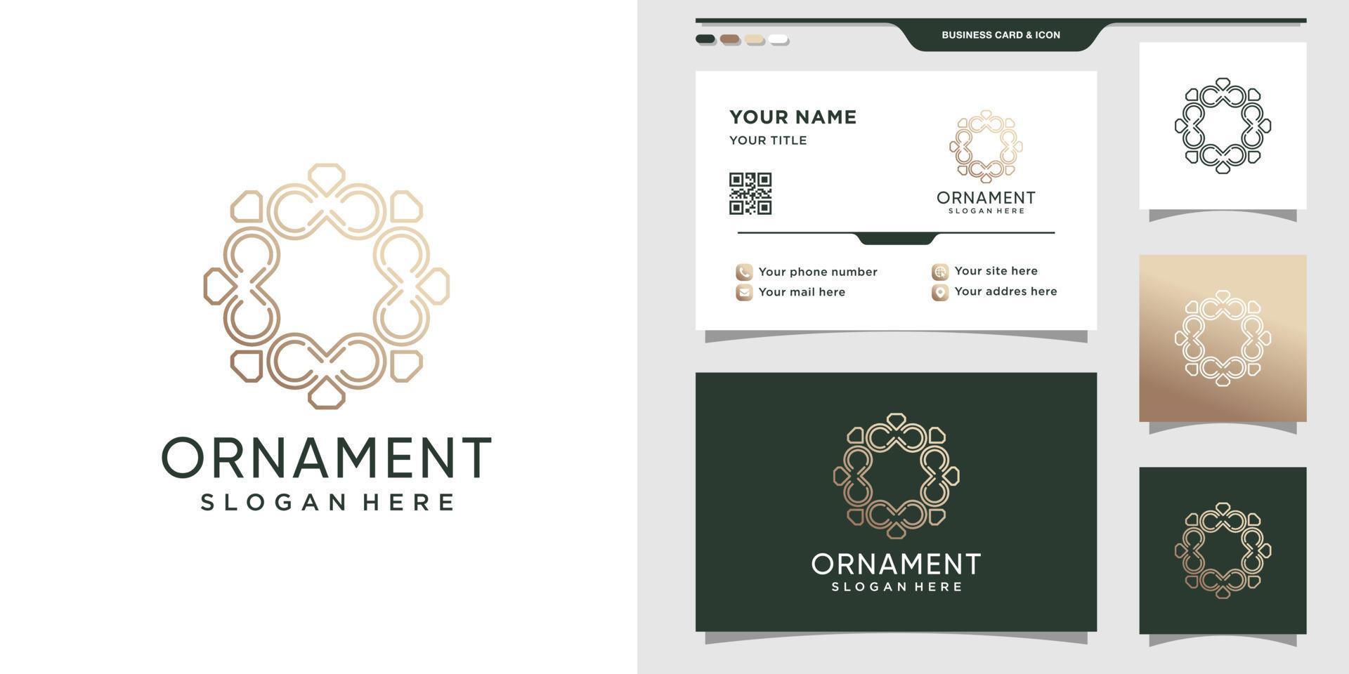 Ornament-Logo mit kreativem, modernem Konzept und Premium-Vektor für Visitenkartendesign vektor