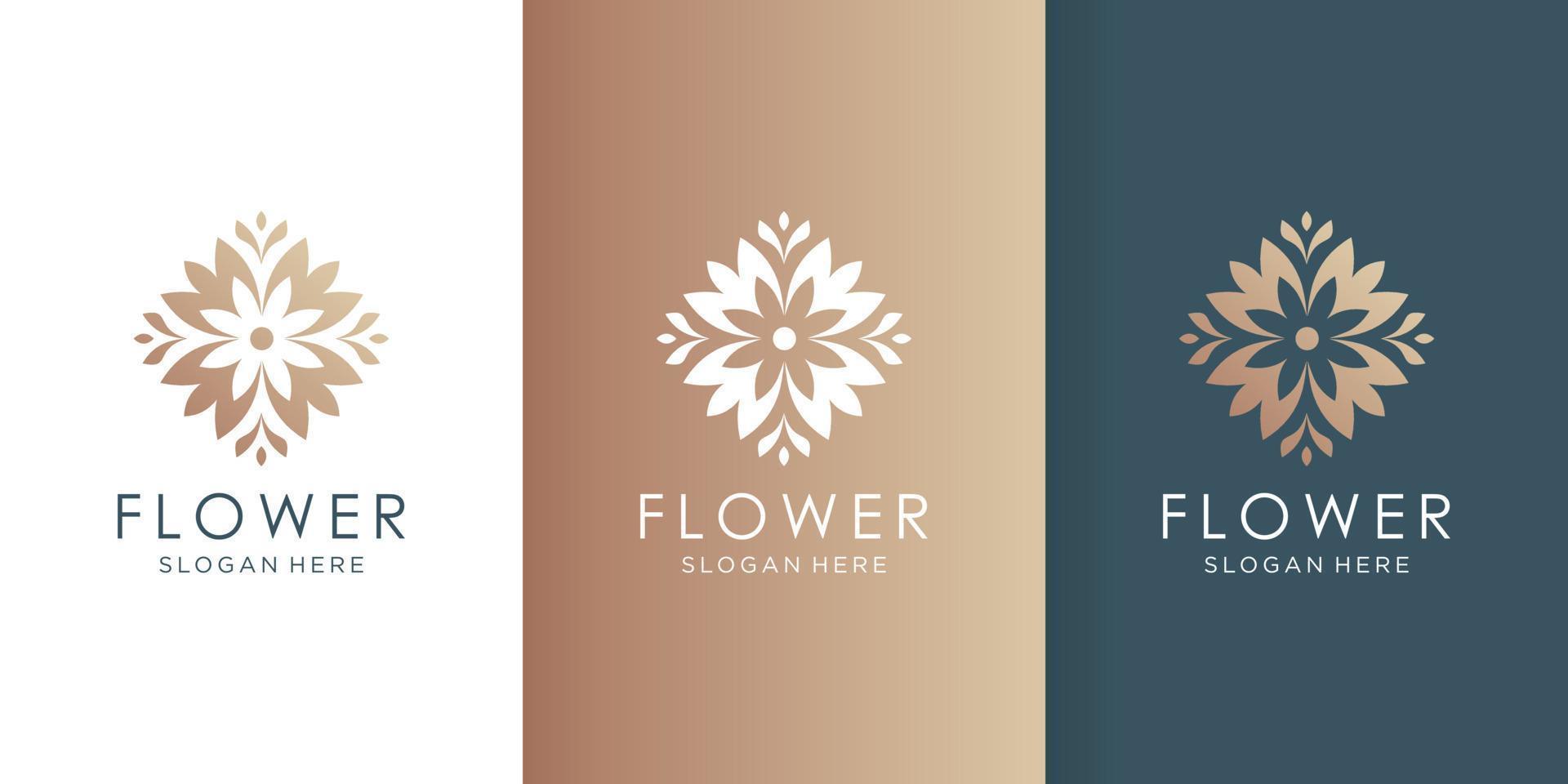 elegantes Blumen-Logo-Design. Logo-Vorlage mit kreativem Konzept. Premium-Vektor vektor