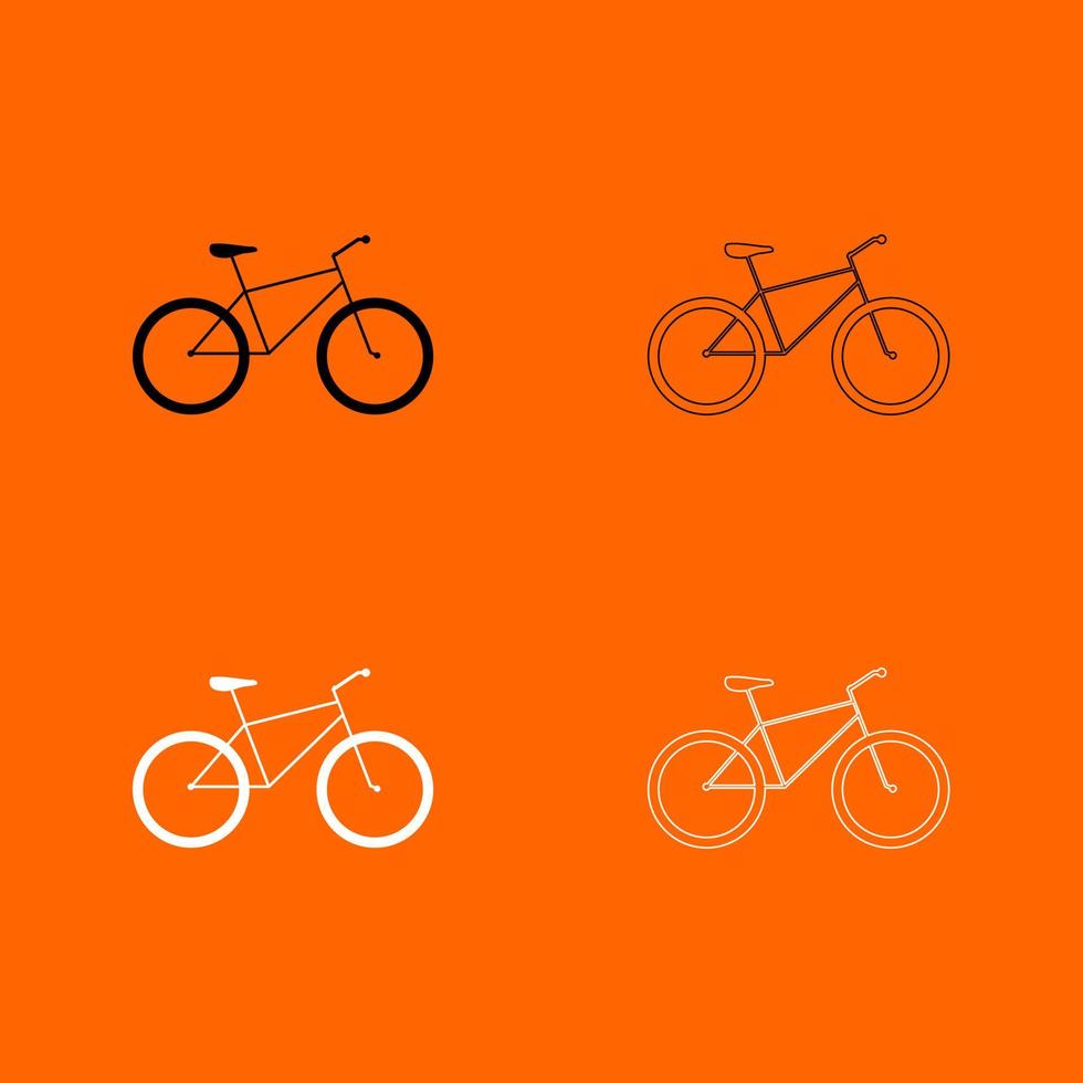 cykel svart och vit set ikon. vektor