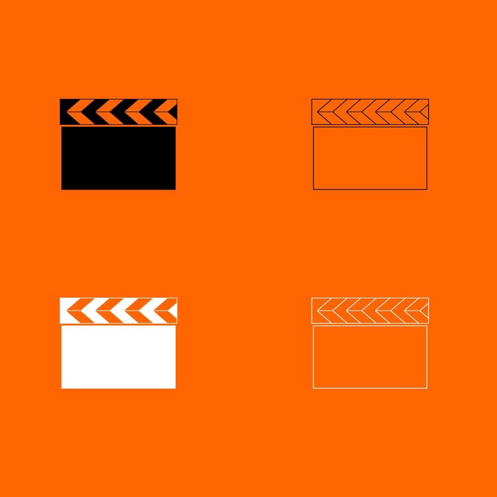 Kino Klöppel Symbol weiß schwarz Farbe Vektor Illustration Bild flachen Stil