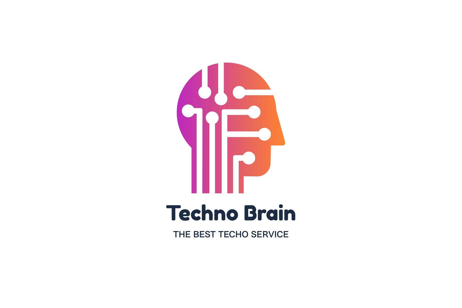 Techno-Gehirn-Vektor-Banner-Vorlage vektor
