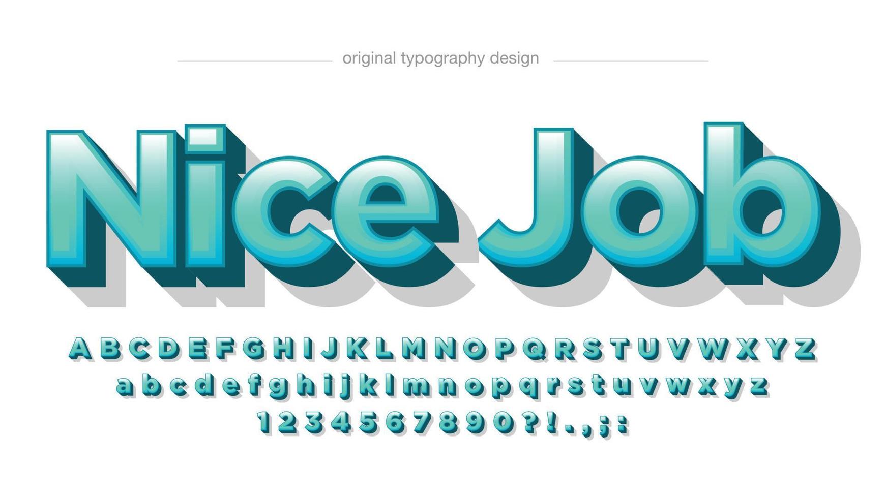 hellgrüne 3d isolierte buchstaben typografie vektor