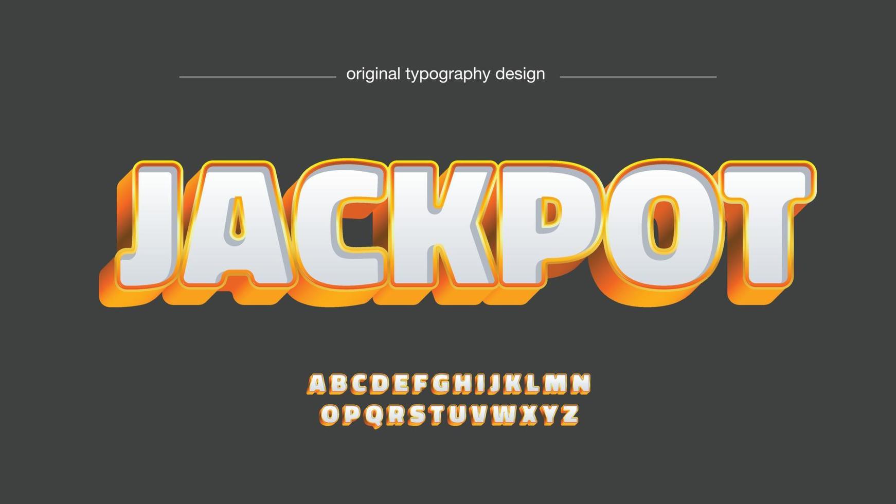 silbernes muster mit goldenem umriss 3d-cartoon-typografie vektor