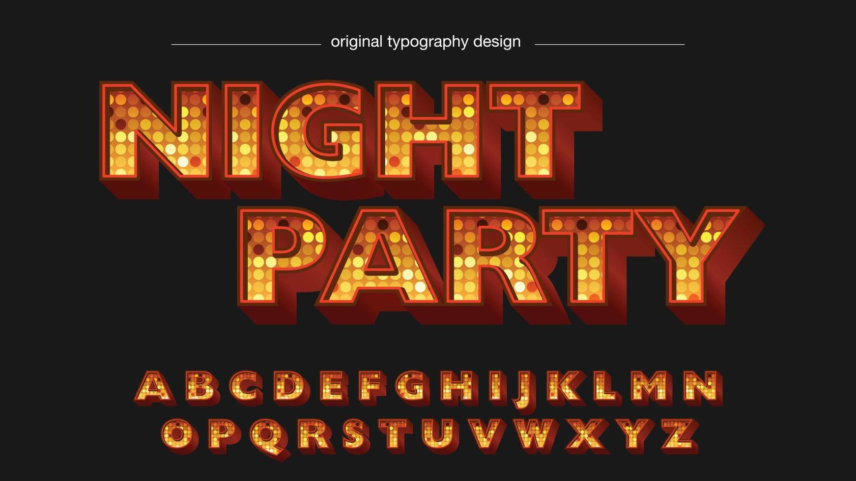 orange quadratisches muster großbuchstaben party 3d typografie vektor