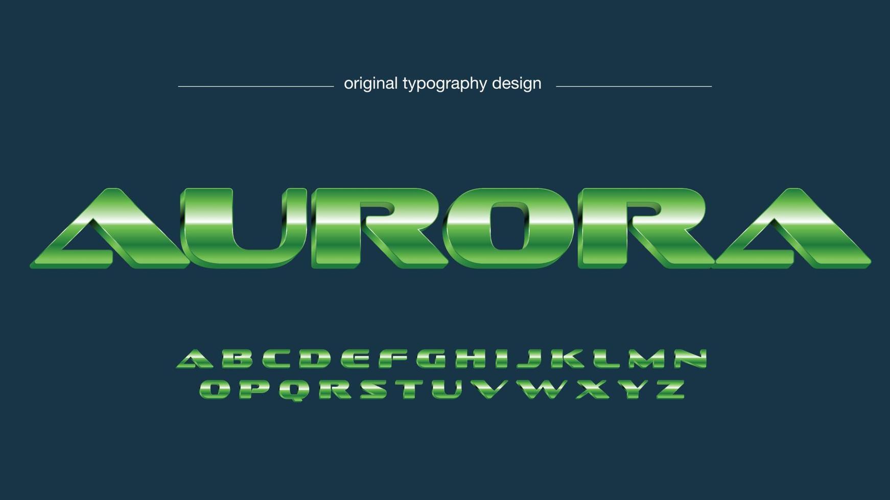 grüne 3d metallische futuristische Typografie vektor