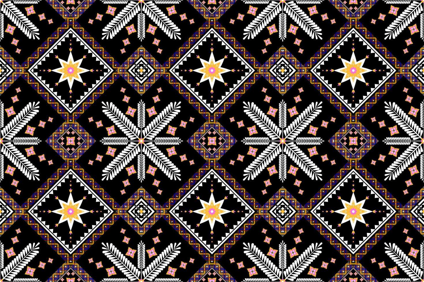 abstrakt etniskt geometriskt mönster, tryck, gräns, tradition, etniskt orientaliskt blommönster, sömlöst mönster, illustration, gemetriskt etniskt orientaliskt ikatmönster traditionellt vektor