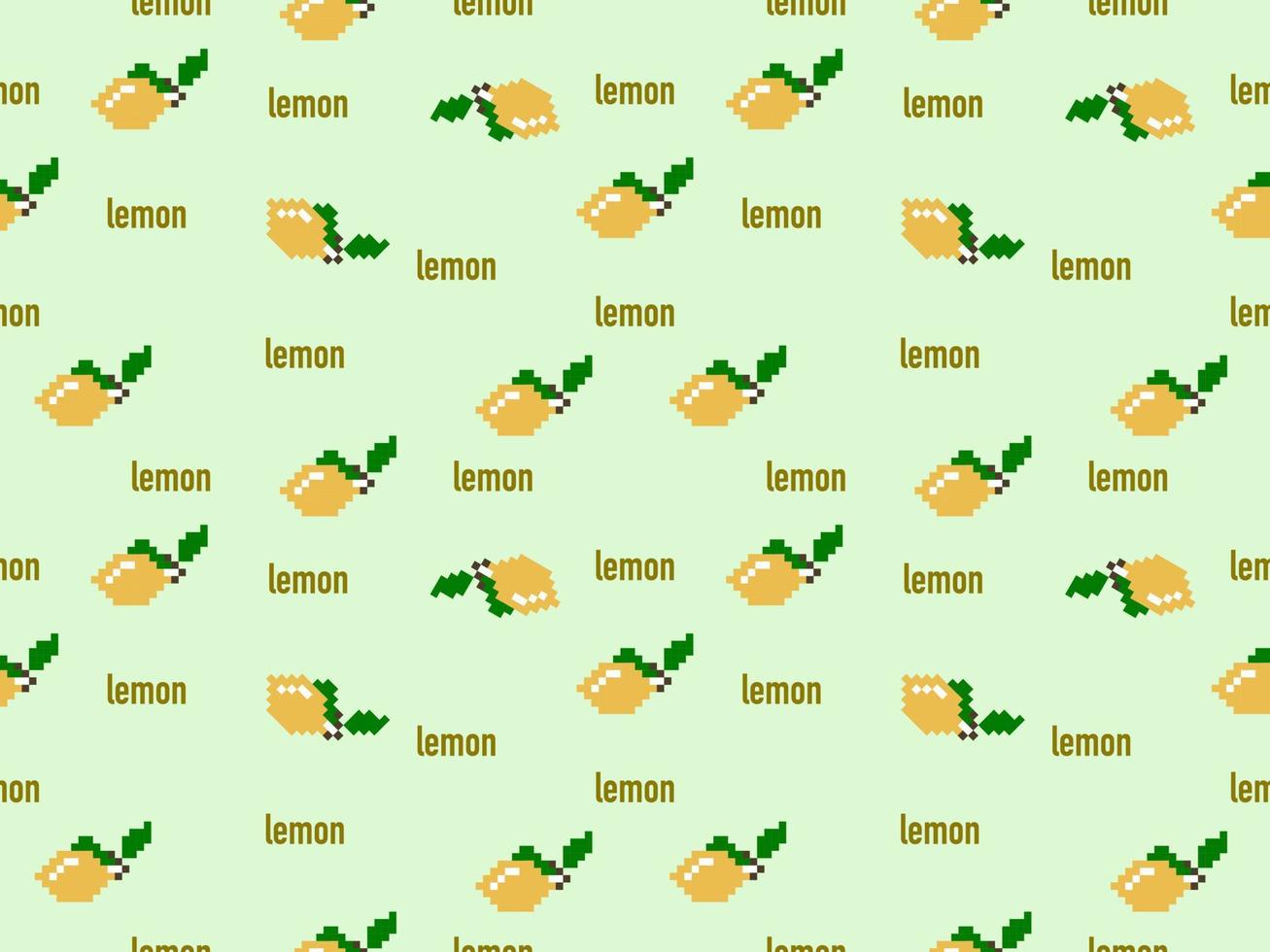 citron seriefigur seamless mönster på grön background.pixel stil vektor