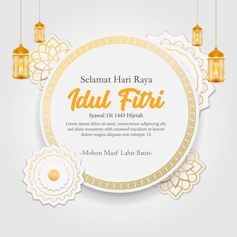 vektor banner för hälsningar från sociala medier för eid al fitr hari raya idul fitri muslimska helgdagar