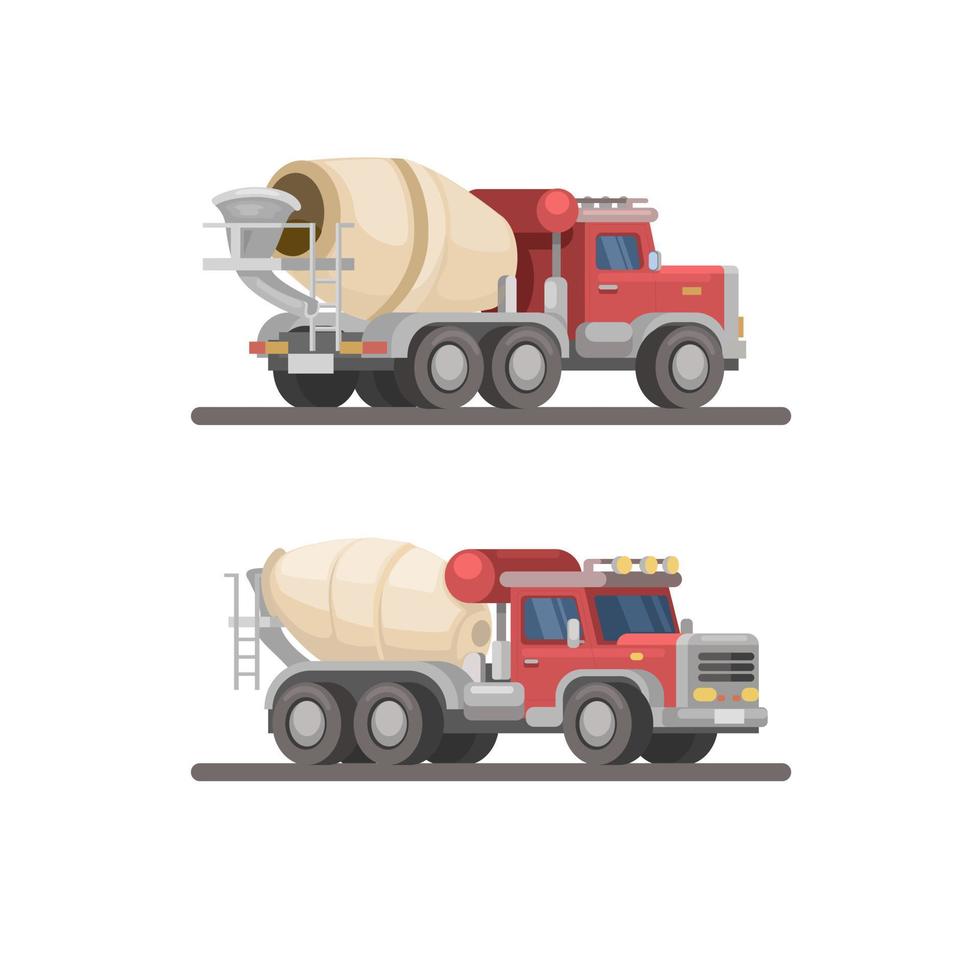 lastbil mixer två vinkel samling set illustration vektor