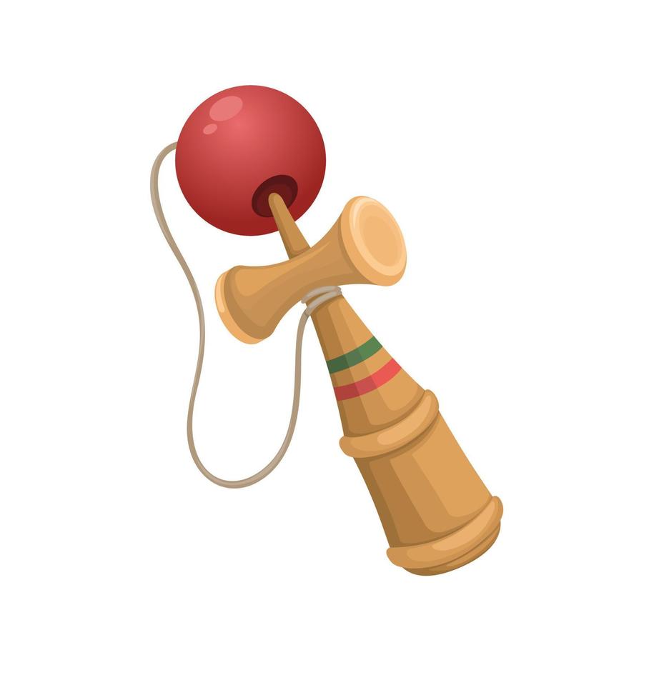 kendama traditionell leksak från Japan asiatisk objekt symbol tecknad illustration vektor