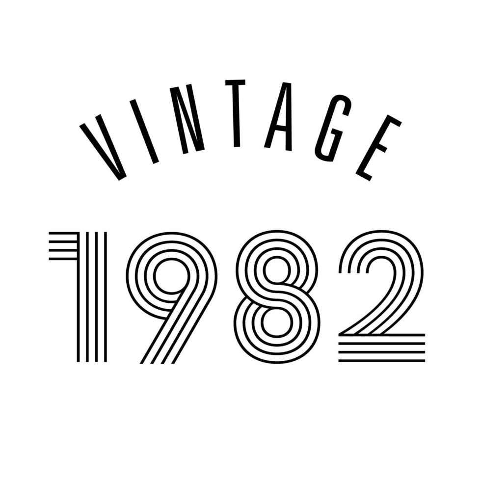 1982 Vintage Retro-T-Shirt-Design-Vektor vektor