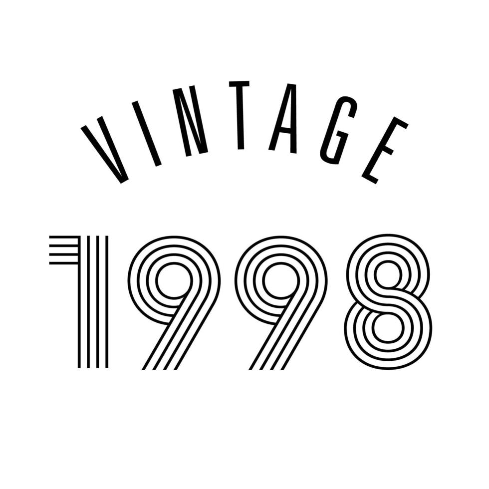 1998 Vintage Retro-T-Shirt-Design-Vektor vektor